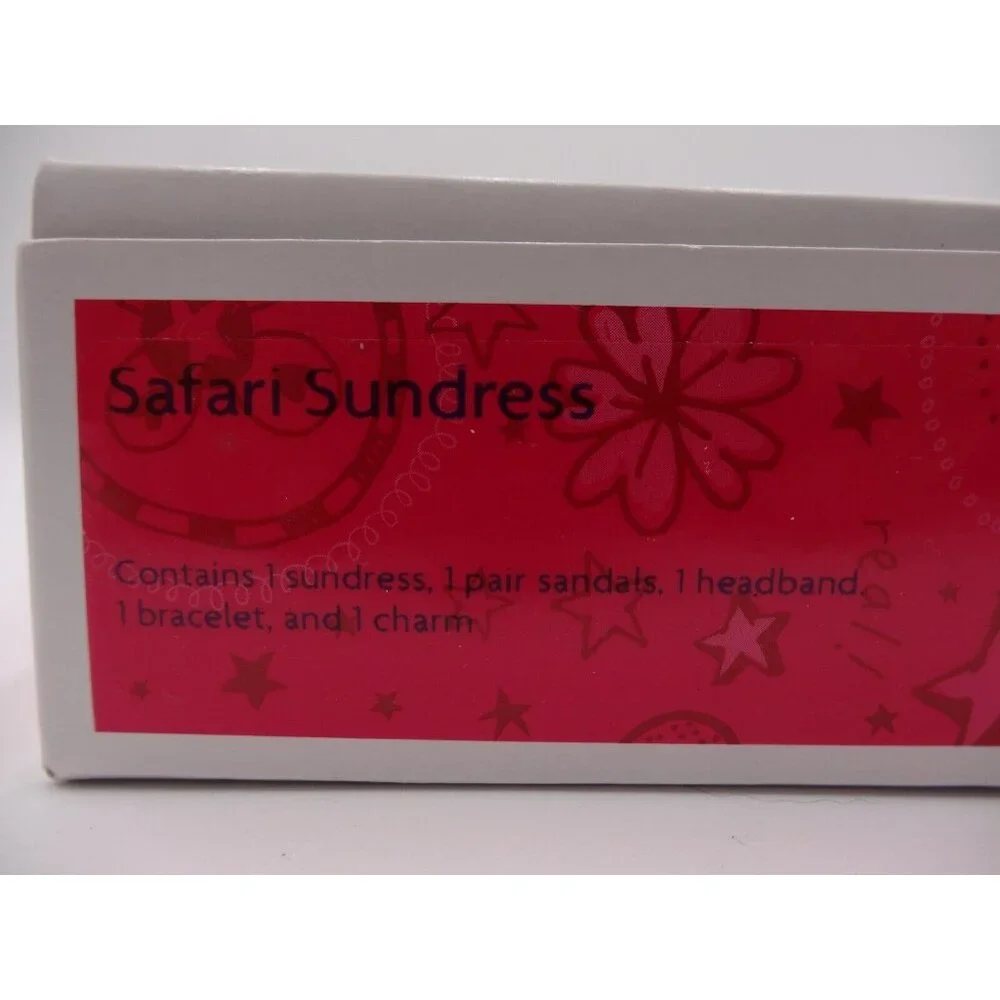 American Girl SAFARI SUNDRESS RETIRED NEW In Box Dress Charm Hanger Sandals Head